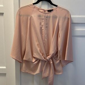Zara Soft Pink Tie-Front Blouse